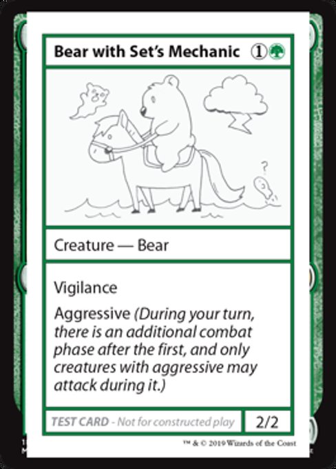 ■エンブレムあり■《Bear with Set's Mechanic(Play Test Card)》[Mystery Booster Playtest Cards] 緑R